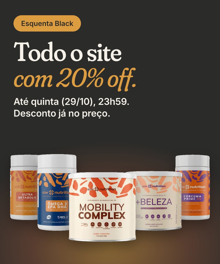 Esquenta Black: todo o site com 20% off, até quinta (29/10), às 23h59. Desconto já aplicado, em até 12x no cartão e frete grátis acima de R$ 397.