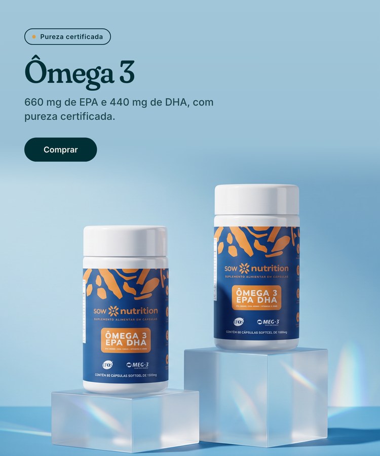 Ômega 3: 660 mg de EPA e 440 mg de DHA por porção, com certificação IFOS e MEG-3.